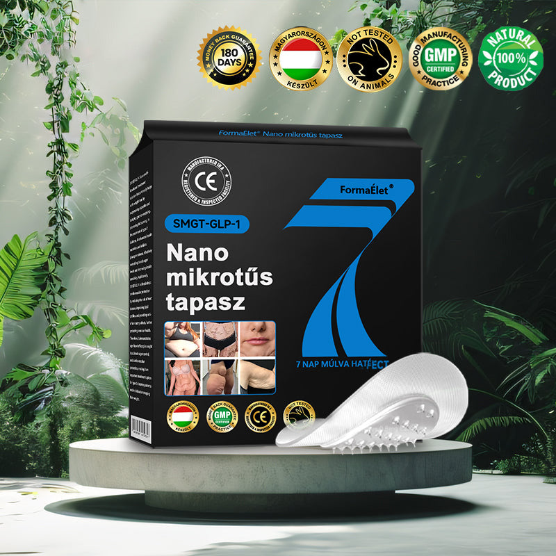 🎁FormaÉlet® 🌱Nano Mikrotű Tapasz SMGT-GLP-1-tel és Matrixyl 3000-rel – Fogyás, Bőrfeszesítés, Vércukorszint-támogatás, Injekció Nélkül, 7 Napos Eredmény 🎁